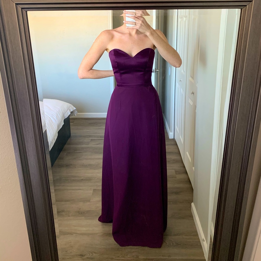 Strapless chiffon dress